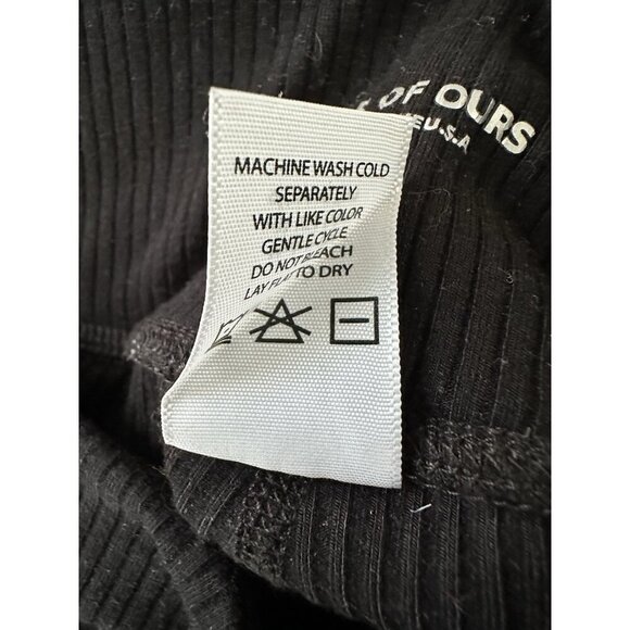 Madewell Dress Size M Button Front Ribbed Knit Mini Black Cotton Blend - Picture 12 of 12